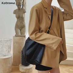 Stylish Women Shoulder Bag Soft PU Zipper Cross-body Totes Bag