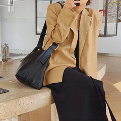 Stylish Women Shoulder Bag Soft PU Zipper Cross-body Totes Bag
