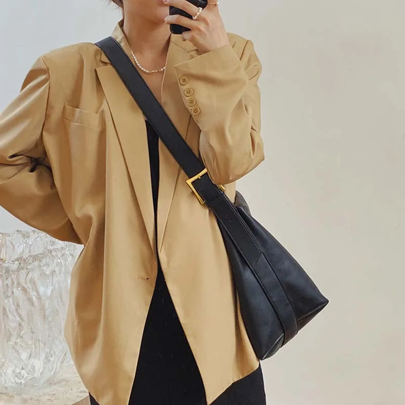 Stylish Women Shoulder Bag Soft PU Zipper Cross-body Totes Bag