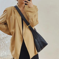 Stylish Women Shoulder Bag Soft PU Zipper Cross-body Totes Bag