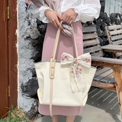 Canvas Shoulder Bag Large Capacity Shopping Travel Handbag
