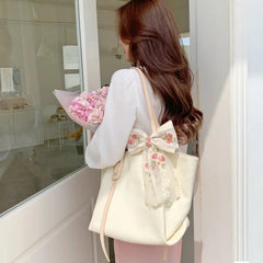 Canvas Shoulder Bag Large Capacity Shopping Travel Handbag