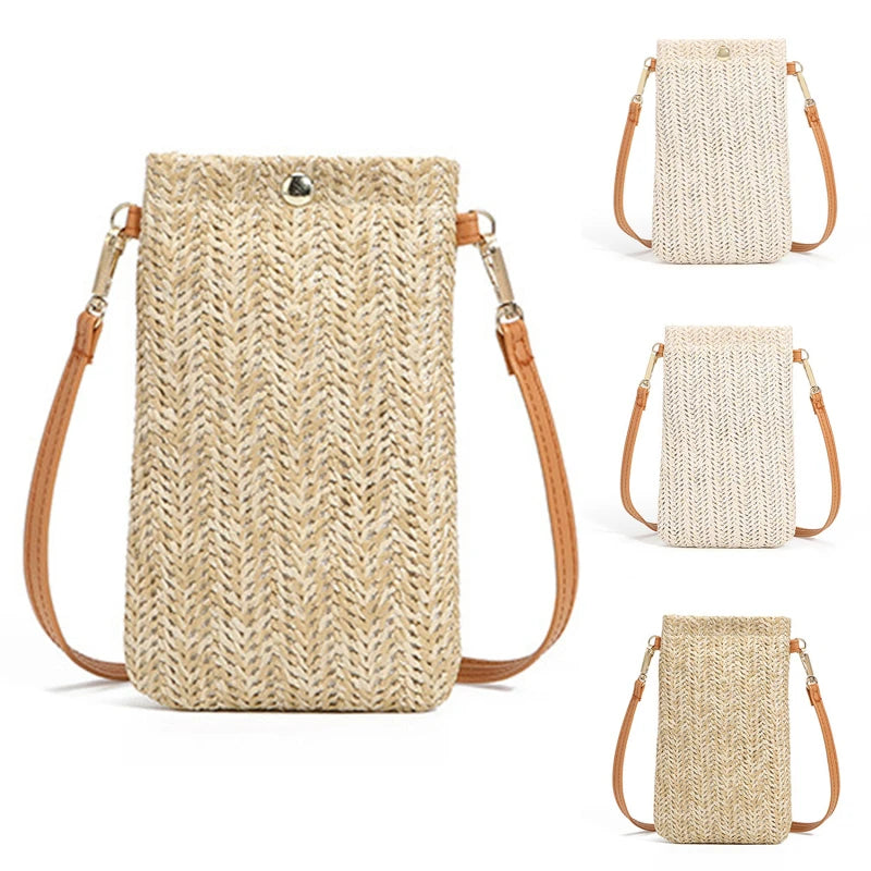 Women Shoulder Bags Staw Phone Messenger Bag Girls Coin Purse