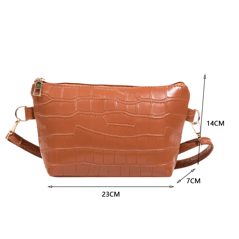 Women Shoulder Bags Stone Pattern Underarm Bags Ladies Classic Crossbody Bag