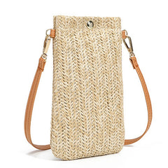 Women Shoulder Bags Straw Phone Messenger Bag Girls Coin Purse