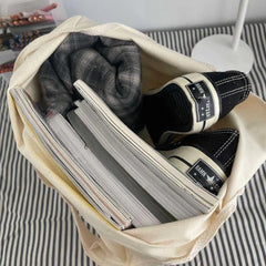 Letter Canvas Bag Eco Shopping Reusable Totes Big Capacity Book Top-handle