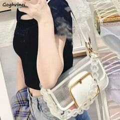 Women Shoulder Bags Transparent Underarm Crossbody Bag Sweet Female All-match St