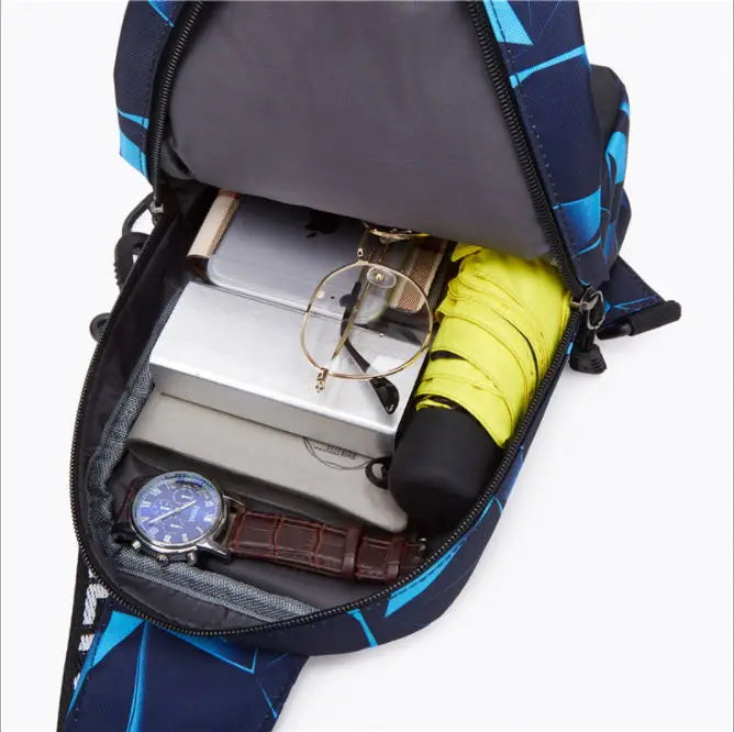 Anti Theft Crossbody Shoulder Bag USB Charging Waterproof Sling Chest Bags