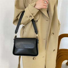 Women Shoulder Bags Underarm PU Leather Office Lady Daily Portable Hasp Flap Bag