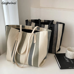 Women Shoulder Bags Zipper Canvas Totes Office Ladies Handbag Ulzzang