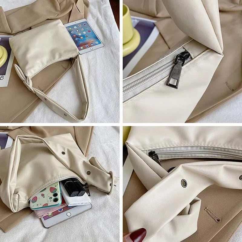 Soft PU Leather Shoulder Bag Large Capacity Harajuku Handbag