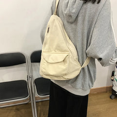 Vintage Canvas Cross-body Bag Washed Retro Large Capacity Satchel Harajuku