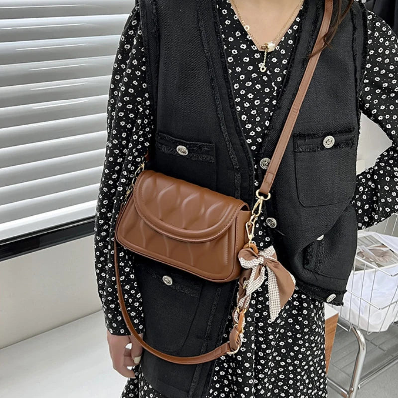 Vintage Flap Purses Underarm Tote with Silk Scarves