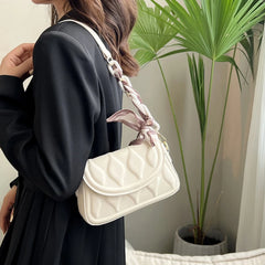 Vintage Flap Purses Underarm Tote with Silk Scarves