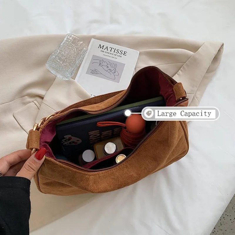 Vintage Women Shoulder Bag Matte PU Leather Handbag Big Capacity