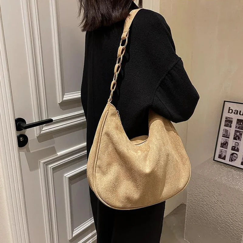 Vintage Women Shoulder Bag Matte PU Leather Handbag Big Capacity