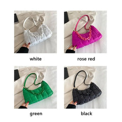 Winter Warm Chain Handbags Down Cotton Padded Quilted Shoulder Bags