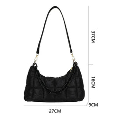 Winter Warm Chain Handbags Down Cotton Padded Quilted Shoulder Bags