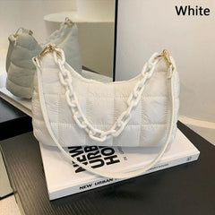 Winter Warm Chain Handbags Down Cotton Padded Quilted Shoulder Bags