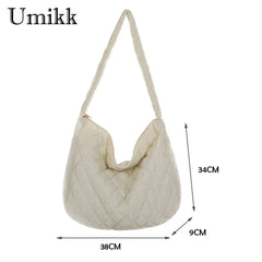 Winter Space Down Bag Cloud Shoulder Bag Female Quilted Large Crossbody Bags