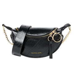 Women Shoulder Bags with Metal Chain Leather Lady Crossbody Bag