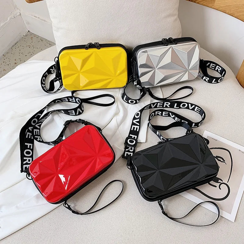 Women Shoulder Box Bags Personality Uneven Surface Handbag Female Makeup Storage