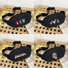 Dog Print Shoulder Chest Bag Waist Bag Mini Handbag Crossbody Belt Organizer