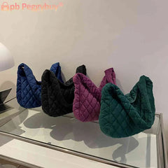 Women Shoulder Crossbody Bag Quilted Rhombus Top Handle Bag