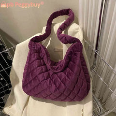 Women Shoulder Crossbody Bag Quilted Rhombus Top Handle Bag