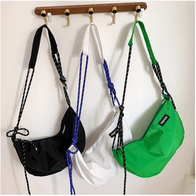 Women Shoulder Crossbody Bag Large Nylon Messenger Book Bag Female Handbag Green