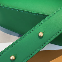 Small Leather Crossbody Bag for Women Solid Flap Pocket Satchel