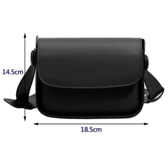 Small Leather Crossbody Bag for Women Solid Flap Pocket Satchel