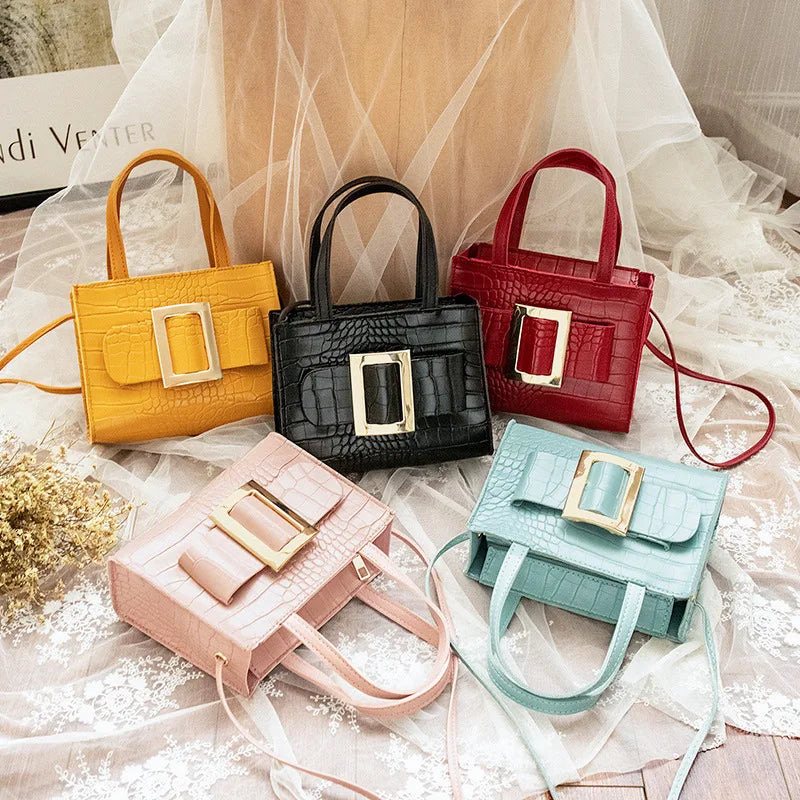 Women Shoulder Crossbody Bags PU Leather Messenger Bag Female Small Square Bag C