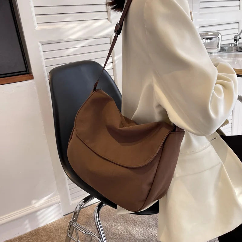 Women Shoulder Crossbody Book Bag Big Nylon Students Messenger Bags