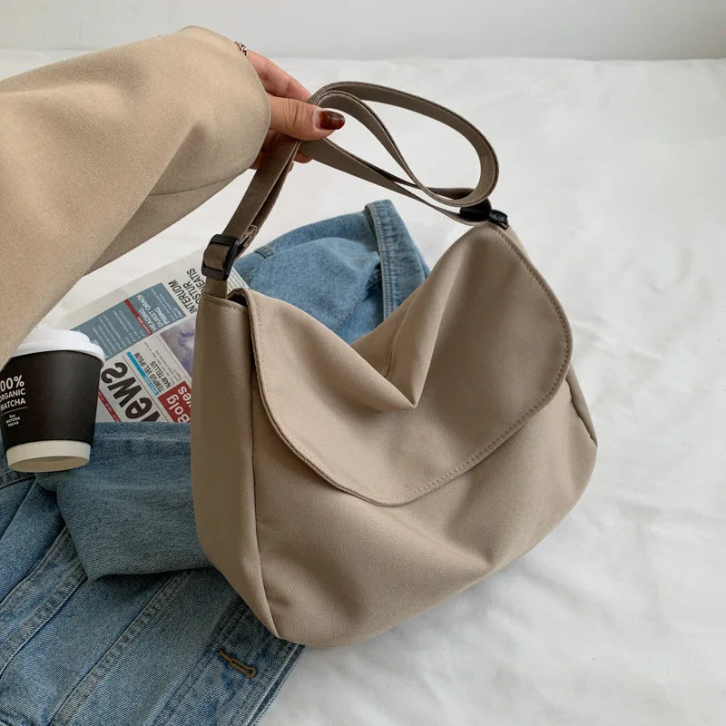 Women Shoulder Crossbody Book Bag Big Nylon Students Messenger Bags