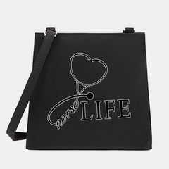 Women Nurse Series Shoulder Crossbody Bag Square Pattern Tote Handbag