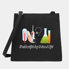 Women Nurse Series Shoulder Crossbody Bag Square Pattern Tote Handbag