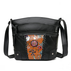 Women Shoulder Flower Bags Crossbody Handbag Soft Leather Bag