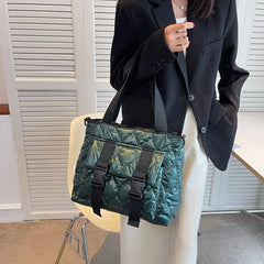 Women Shoulder Handbag Cotton Padded Crossbody Waterproof Nylon Large Capacity