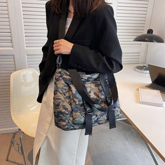 Women Shoulder Handbag Cotton Padded Crossbody Waterproof Nylon Large Capacity