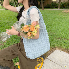 Women Shoulder Handbags Pleated Tote Large Capacity Underarm Bag