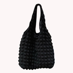 Women Shoulder Handbags Pleated Top-handle Bag Large Capacity Shoulder Tote Clou