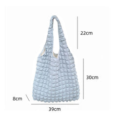 Women Shoulder Handbags Pleated Top-handle Bag Large Capacity Shoulder Tote Clou