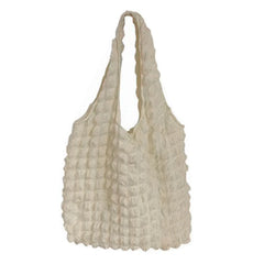 Women Pleated Shoulder Handbag Large Capacity Tote Bag for Travel Girl Shopping