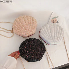 Sequins Shell Bag Chain Crossbody for Women