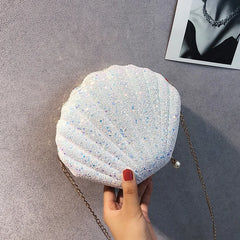 Sequins Shell Bag Chain Crossbody for Women