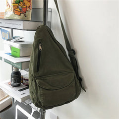 Canvas Crossbody Female Bag Solid High Ladies Chest Bag
