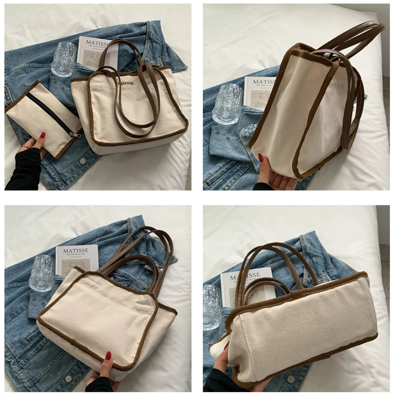 Canvas Women Shoulder Messenger Bag Large Crossbody Tote Bags