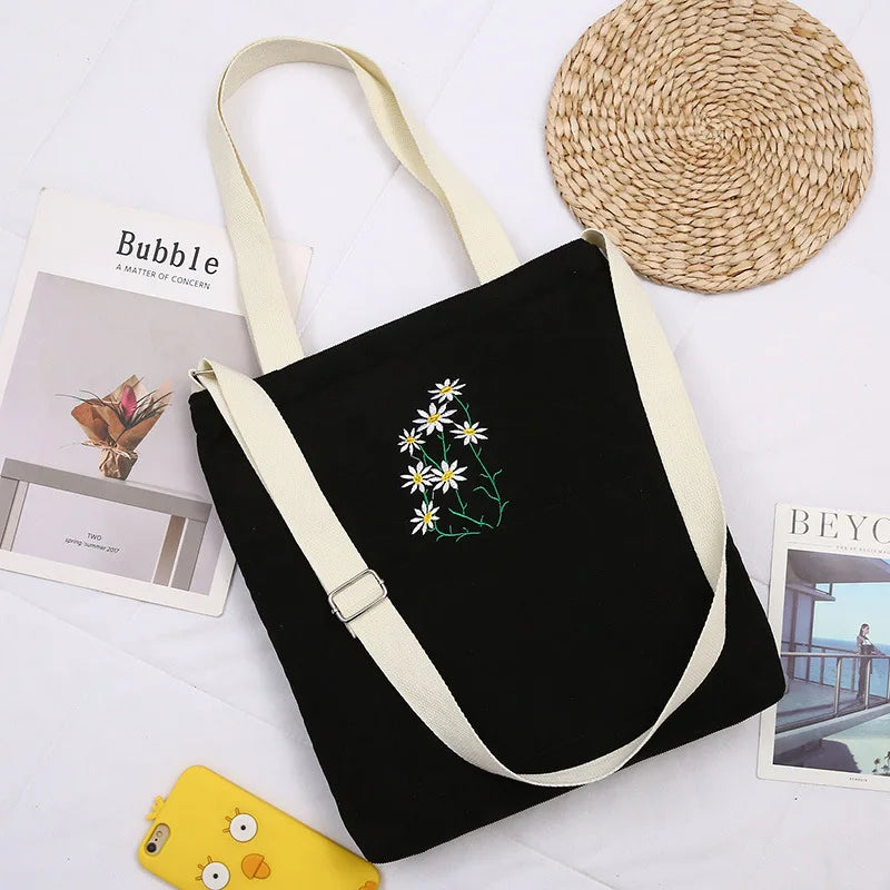 Large Canvas Shopper Bag for Women - Shoulder Tote Handbag