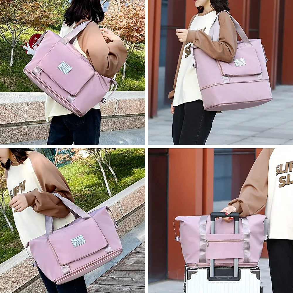 Women Shoulder Travel Bag Gym Yoga Sport Large Capacity Duffle Tote
